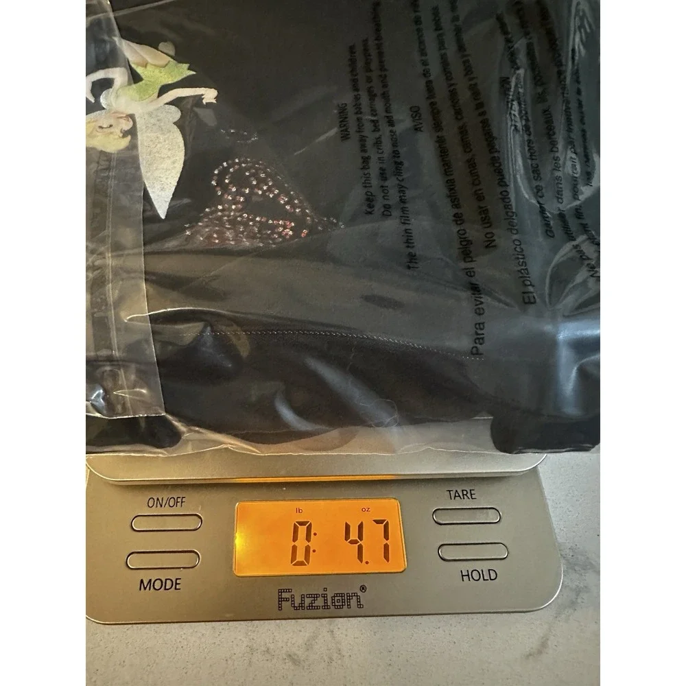 Disney Tinker Bell shoulder bag vintage Y2K black velvet Rhinestone Butterfly